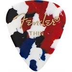 FENDER - THIN CELLULOID PICKS - Confetti - 12 PICK PACK